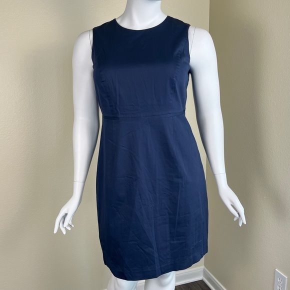 Boden Women’s Size 14 Blue Sleeveless Sheath Mini Dress Cotton Minimalist Office - Picture 13 of 13